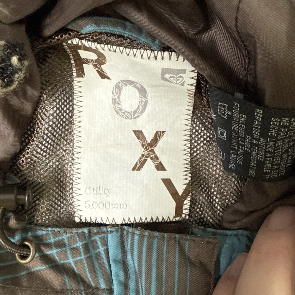 Roxy Womens Utility 5000 Snow Suit One Piece Blue Brown Plaid Ski Snowboard‎ M - Picture 8 of 16